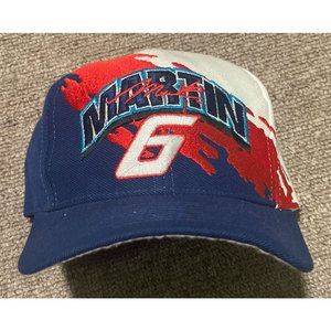 Vintage 90s Mark Martin 6 Nascar Valvoline Logo Athletic Splash Snapback Hat Cap